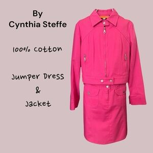🩷 Cynthia Steffe Jumper Pink Dress & Jacket Set. Sz 6/M. IMMACULATE CONDITION!